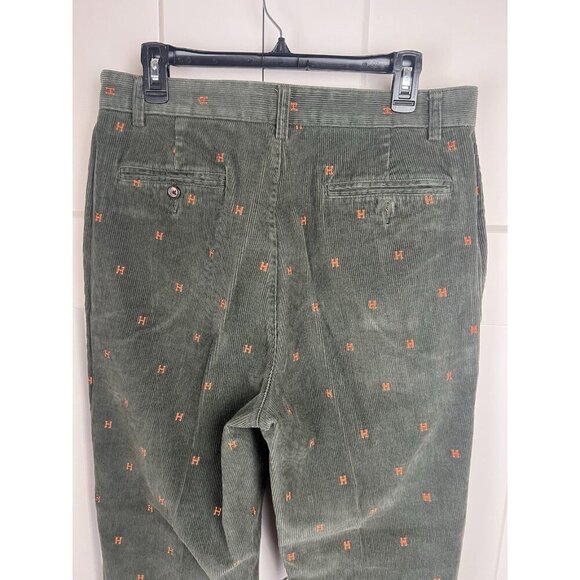 Tommy Hilfiger Pants Mens 34x32 Green Corduroy Embroidered "TH" Logo Preppy - Picture 3 of 8